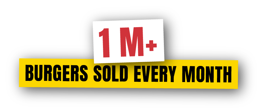 1 M + Burgers Sold Every Month